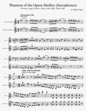 Phantom Of The Opera Medley Sheet Music Composed By - Tenor Saxophone Sheet Music Popular Songs #1709777