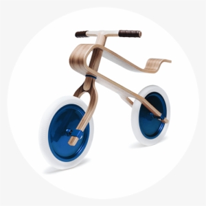 Pure White Candy Blue Walnut Wooden Balance Bike For - Brum Brum Bike #1710494