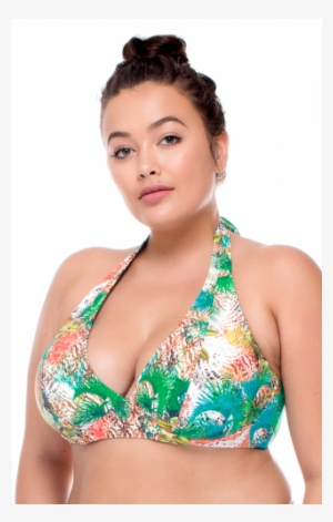 Curve By Sunsets Plus Size Tahitian Dream Muse Bikini - Curve Swimwear - Convertible Retro Top 360f/gblck #1710613