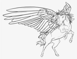 Royalty Free Download Achilles Drawing Pegasus - Line Art Pegasus #1710768