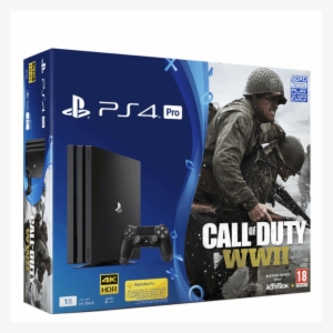 Sony Playstation 4 Pro 1tb Call Of Duty Wwii - Playstation 4 Pro Ww2 Bundle #1710814