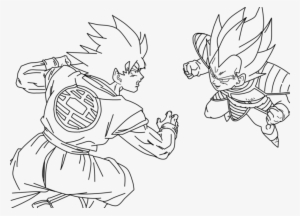 Dibujo De Goku Kakarotto Peleando Cont - Goku Y Vegeta Para Colorear #1711018