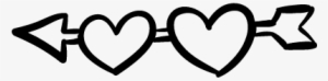 Two Hearts And Arrow Vector - Arrow With Two Hearts #1711019