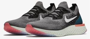 Men's Epic React Flyknit Running Shoe - Nike Epic React Flyknit Gunsmoke Black Geode Teal White #1712570