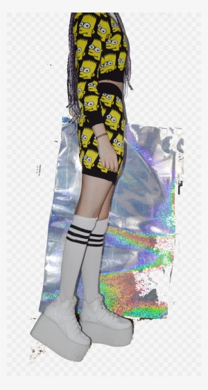 Mine Glitch Seapunk Sea Punk Holographic Hologram Yru - Sea Punk Socks Png #1713581