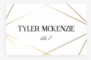 Modern Wedding Name Cards Printables By Papersizzle - Geometric Gold Lines Png #1714287