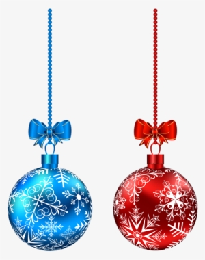 Christmas Ball Png With Transparant - Red And Blue Christmas Ornaments #1714405