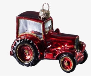 Red Tractor Blown Christmas Ornament, Handcrafted Glass - Christmas Ornament #1714681
