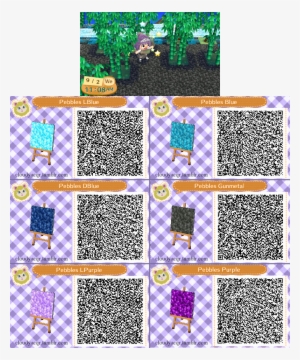 Qr Pebbles By Cloudyrei - Animal Crossing New Leaf Purple Paths #1715542