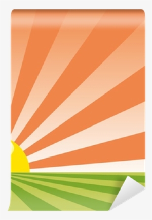 Vector Background With Rising Sun Wall Mural • Pixers® - Euclidean Vector #1715727