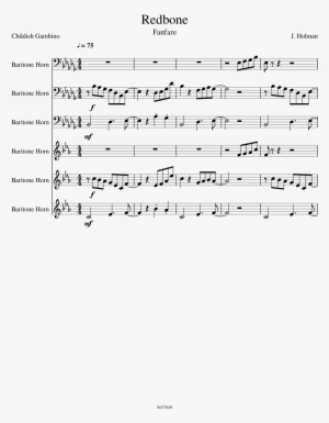 Redbone Childish Gambino Sheet Music - Redbone Bass Clef Sheet Music #1717105