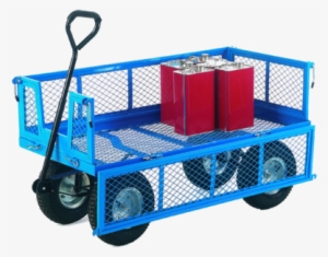 Stainless Steel Black And Blue Cage Trolley - Seton 244437 Rough Terrain Platform Trucks #1717332