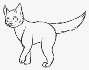 Drawn Black Cat Walking - Line Art #1718707