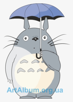 Totoro Umbrella Png - Totoro With Umbrella Silhouette #1719100