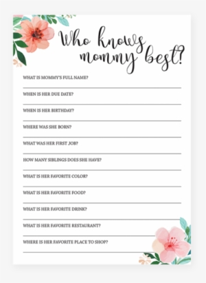 Test Your Guests How Good They Know The Mommy To Be - Baby Shower #1720214