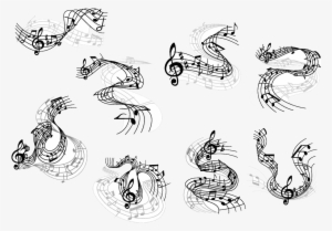 Musical Note Clef Clave De Sol Notes - Flowing Music Note Wave #1720928