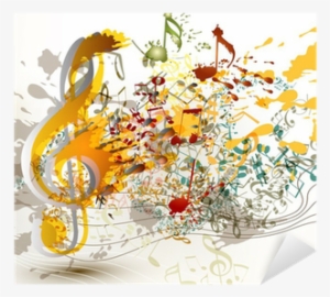 Vinilo Pixerstick Art Clave De Sol Ornamentado Con - Rigo Musicale Con Note Colorato #1721001