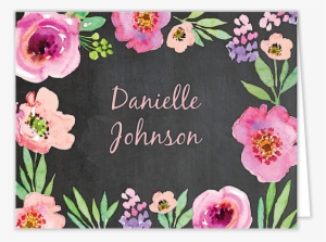 Watercolor Blossom Folded Note - Watercolor Bridal Shower (chalkboard) Invitation #1721975