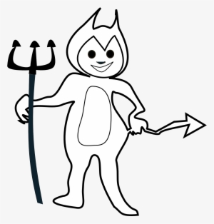 Devil Coloring Pages - Devil Clipart Black And White #1722464