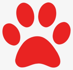Paw Clipart Big - Red Dog Paw Print #1723183