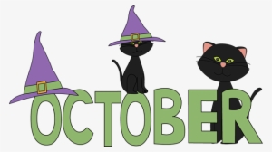October Black Cats Clip Art October Black Cats Image - October Month Clip Art #1724349