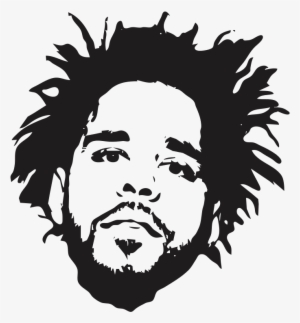 9-2 - J Cole Black And White Stencil #1724454