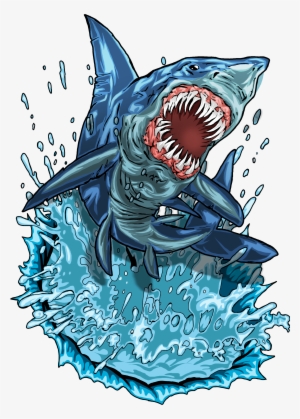 Shark Attack Die Cut Decal - Decal #1725204