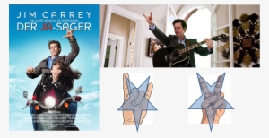 On Another Poster We Have Jim Carrey Flashing The Satanic #1726547