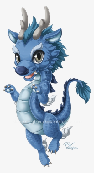Water Dragon Commission By Sleepingfox - Cute Baby Dragon #1727340