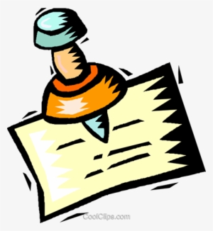 Push Pin And Piece Of Paper Royalty Free Vector Clip - Push-pin #1728058