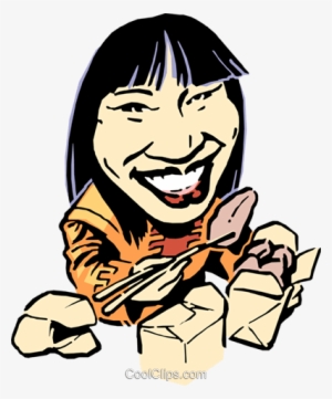Cartoon Chinese Girl With Chopsticks #1729840
