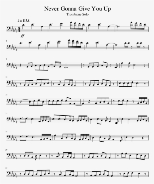 Never Gonna Give You Up Trombone Solo Sheet Music For - Pirates Of The Caribbean Trombone Sheet Music #1730277
