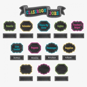 Chalkboard Brights Classroom Jobs Mini Bulletin Board - Chalkboard Brights Classroom Jobs #1730421
