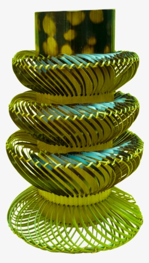 Four Step Globe Bamboo Flower Vase In Brown - Vase #1730553