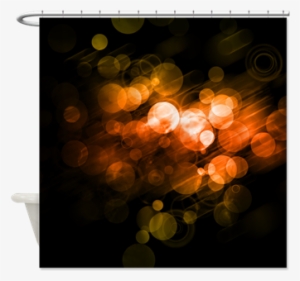 Orange Bokeh Pattern Shower Curtain - Grey & Blue Bokeh Pattern Shower Curtain #1730767