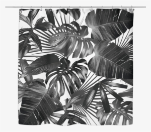 Wild Palm Shower Curtain - Black And White Palm Tree #1730856