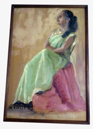 A Slater, Oil Painting, Portrait Of A Sitting Hindu - Painting #1731165