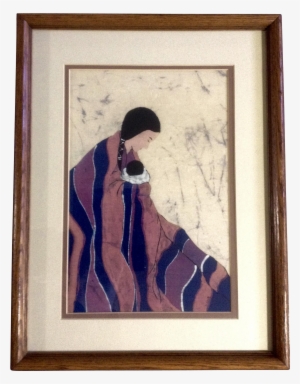 Dolores Smith, Original Fabric Batik Painting Of Indian - Picture Frame #1731390