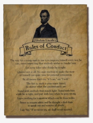 Abraham Lincoln Rules Of Conduct - Abraham Lincoln #1731903