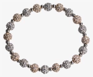 Gold/silver Crystal Disco Ball Stretchy Beaded Bracelet - Bracelet #1733368