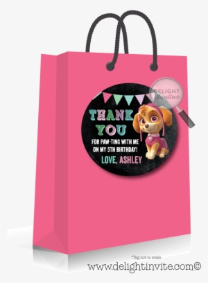Skye Paw Patrol Birthday Sticker Tags - Skye Paw Patrol Party Packs #1733634