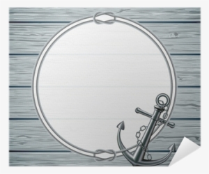 Nautical Card With Frame Of The Rope And Anchor Poster - Frame Nautical Border Clip #1736018