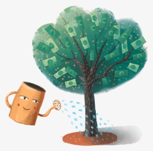 Illustration Of A Watering Can Watering A Growing Money - Moneytree #1736663 Illustration Of A Watering Can Watering A Growing Money - Moneytree #1736663