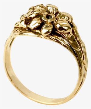 Flower Design Gold Ring Png Image - Кольцо На Прозрачном Фоне #1736947