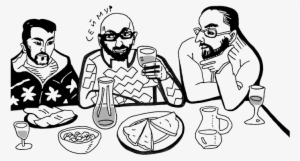 Drawing Of Seymur And Friends Eating - Drawing #1737474