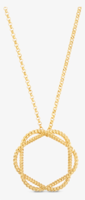 18k Yellow Gold Circle Pendant - Roberto Coin New Barocco Collection #1738716