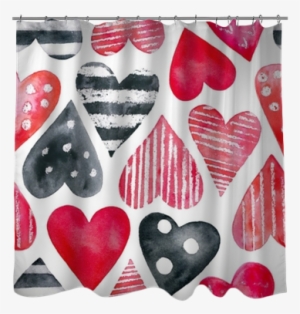 Watercolor Hearts Seamless Pattern - Watercolor Painting #1739412