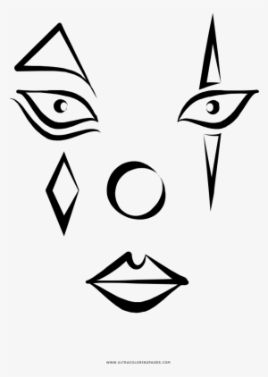 Clown Face Coloring Page - Drawing #1739572
