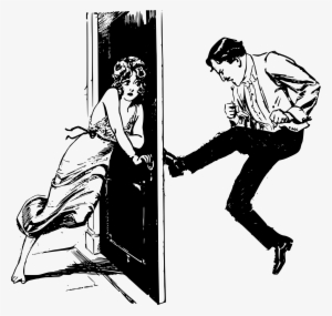 Big Image - Man Kicking Door #1740575