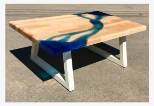 Stunning River Coffee Table Made With Solid Maple Wood - Clearblue #1741263